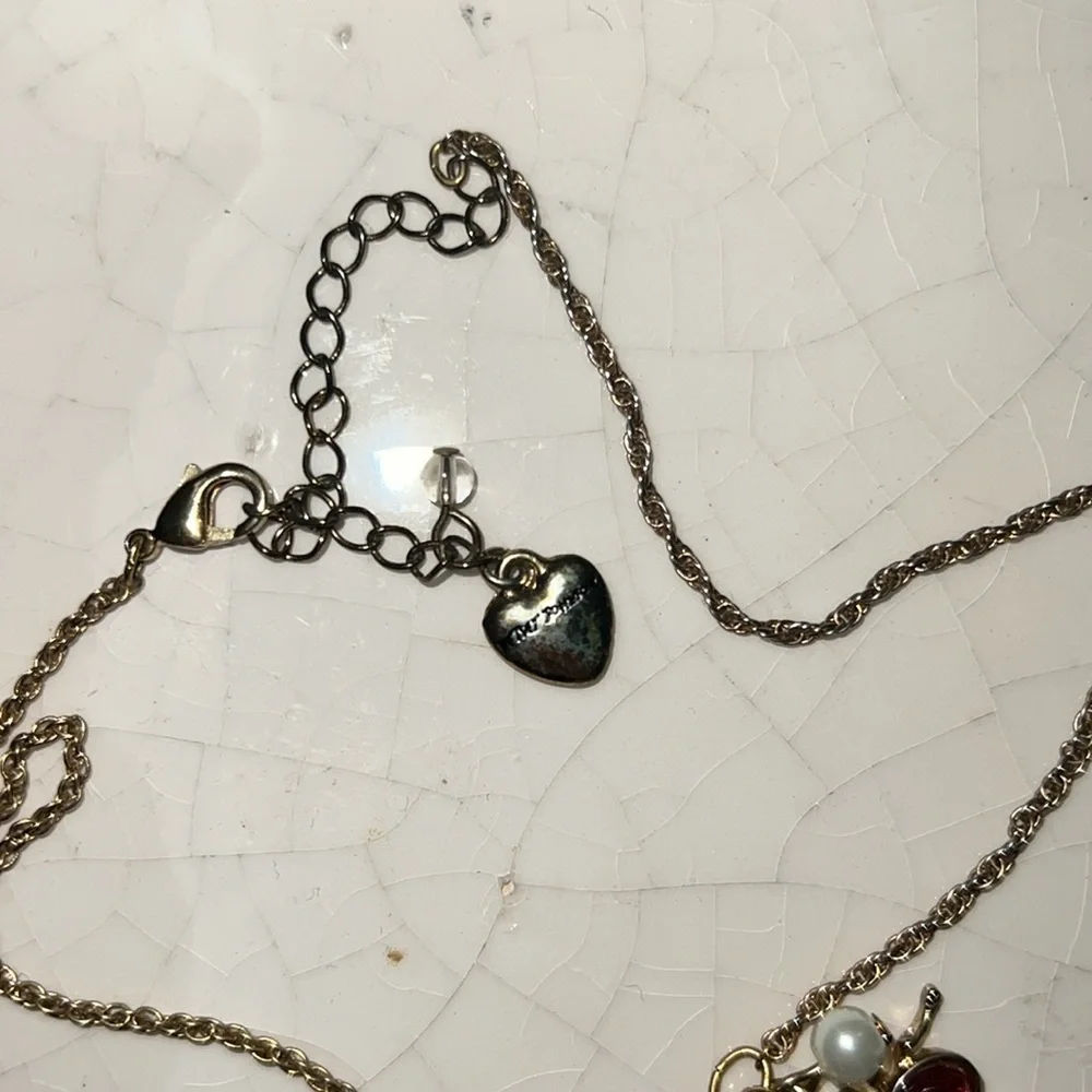 Betsey Johnson Women’s Garden Party Rhinestone Charm Necklace Flower Ladybug - Picture 9 of 15